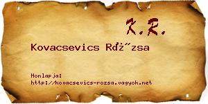 Kovacsevics Rózsa névjegykártya